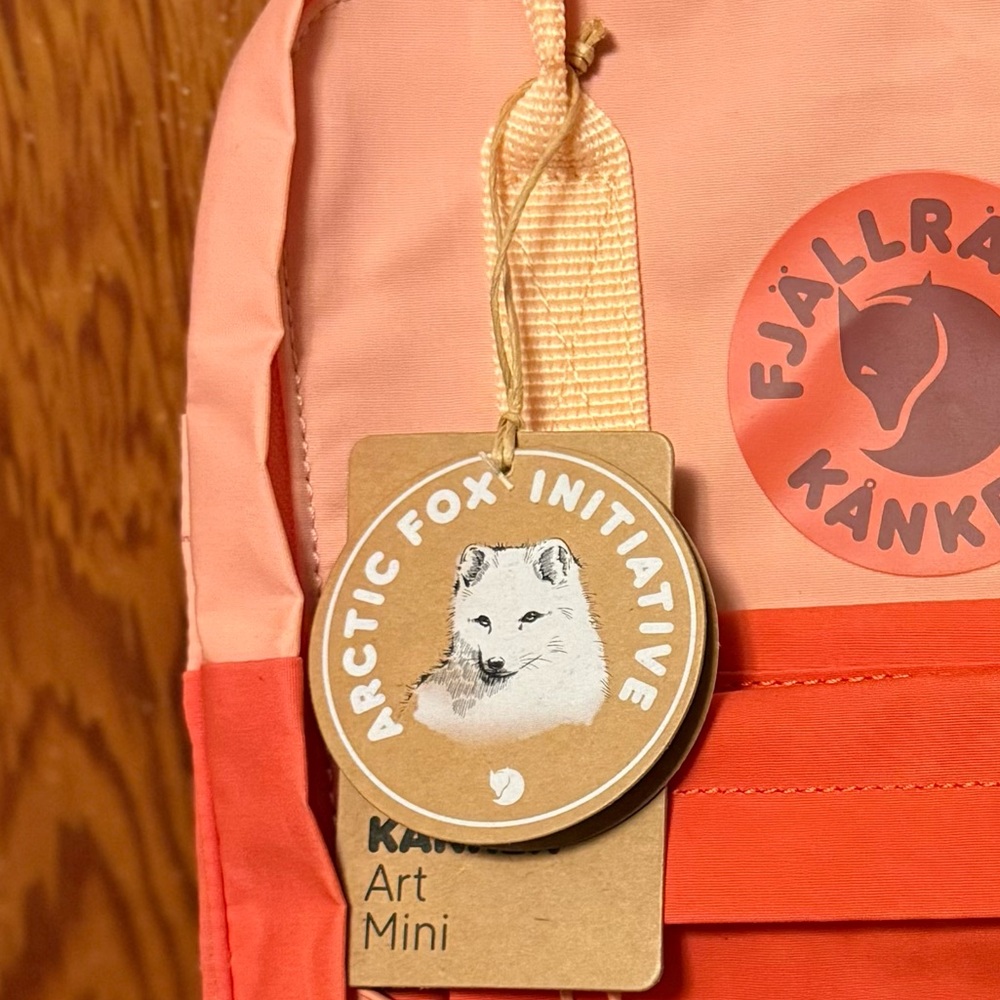 Fjällräven Kånken Mini in Pink and Orange with Cream